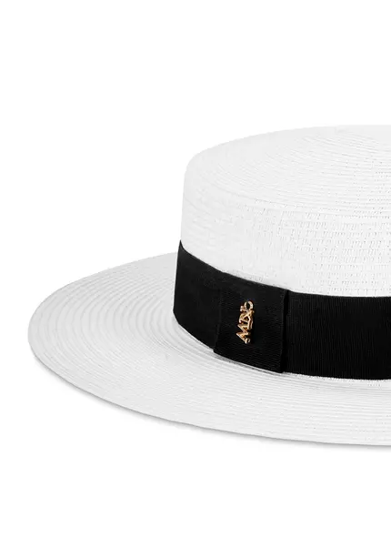Nicowa Classic boater hat with band MONTANIO in WHITEarticle number NC9A11601011E-004 Muttertagsangebot