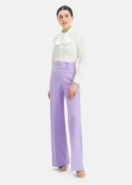 Nicowa Subtle Marlene trousers with a high waist - COREANA in LILAarticle number NC6A12009064E-145 VIP-Rabatte