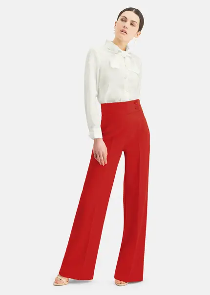 Nicowa Timeless Marlene trousers with creases - COREANA in REDarticle number NC6A12008014E-047 Tiefpreis