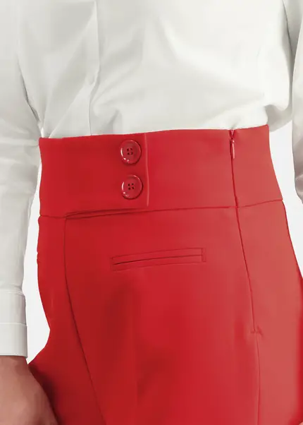 Nicowa Timeless Marlene trousers with creases - COREANA in REDarticle number NC6A12008014E-047 Tiefpreis