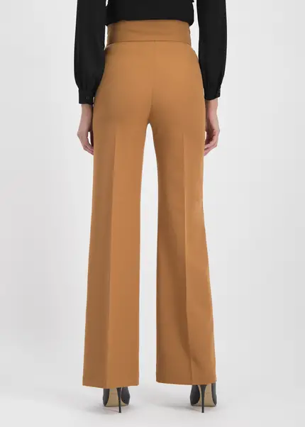 Nicowa Elegant COREANA high-waisted trousers with wide leg in CARAMELarticle number NC3A02016037E-135 Super Sparpreis