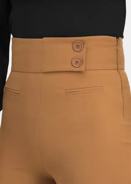 Nicowa Elegant COREANA high-waisted trousers with wide leg in CARAMELarticle number NC3A02016037E-135 Super Sparpreis