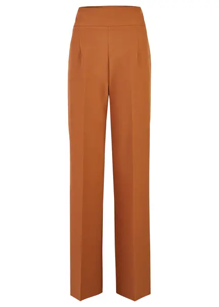 Nicowa Elegant COREANA high-waisted trousers with wide leg in CARAMELarticle number NC3A02016037E-135 Super Sparpreis