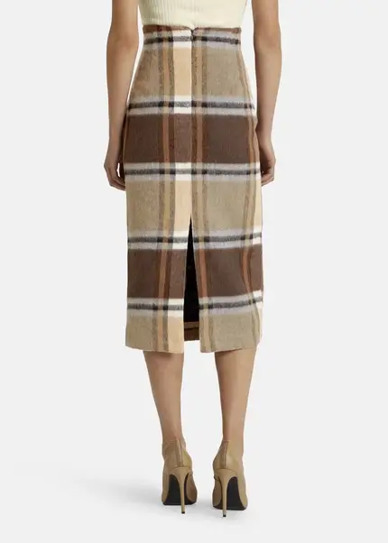 Nicowa Checked midi skirt LANOWA with wool in BROWNarticle number NC7A24004017E-151 Neueste Stile