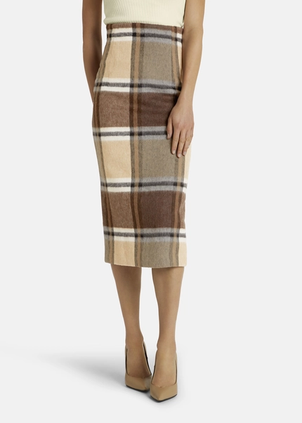 Nicowa Checked midi skirt LANOWA with wool in BROWNarticle number NC7A24004017E-151 Neueste Stile