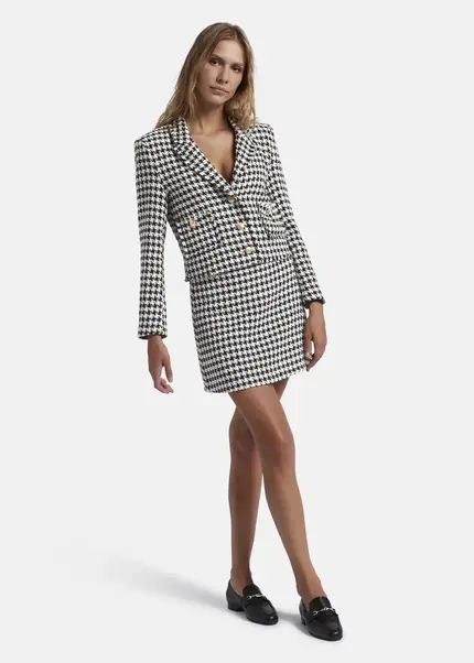 Nicowa Simple mini skirt made of bouclé LANITO in BLACK MULTICOLORarticle number NC8A22502019E-002 Letzter Tag