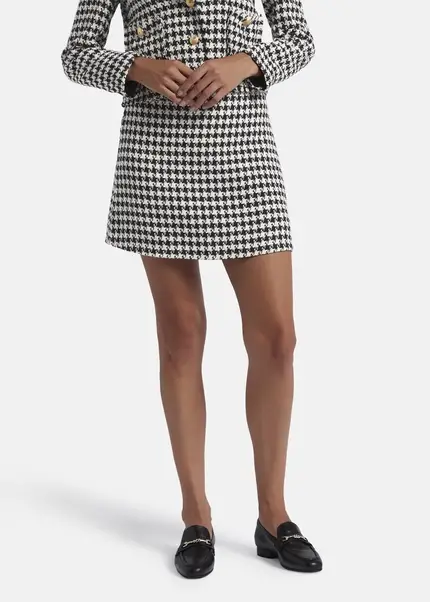 Nicowa Simple mini skirt made of bouclé LANITO in BLACK MULTICOLORarticle number NC8A22502019E-002 Letzter Tag