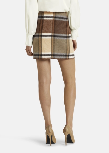 Nicowa Checked mini skirt LANINO with wool in BROWNarticle number NC7A24005017E-151 Bis zu 50% Rabatt