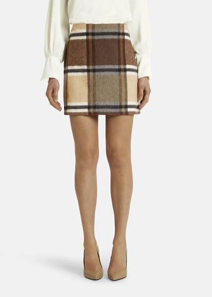 Nicowa Checked mini skirt LANINO with wool in BROWNarticle number NC7A24005017E-151 Bis zu 50% Rabatt