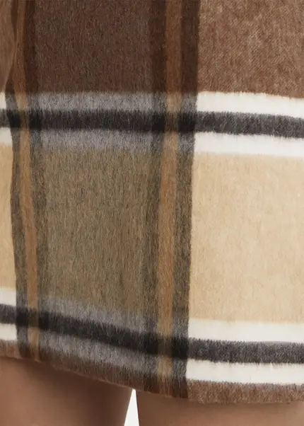 Nicowa Checked mini skirt LANINO with wool in BROWNarticle number NC7A24005017E-151 Bis zu 50% Rabatt