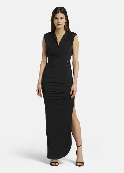 Nicowa Draped maxi dress in jersey - MICATE in BLACKarticle number NC9A1401519E-002 Discount Store für neue Produkte
