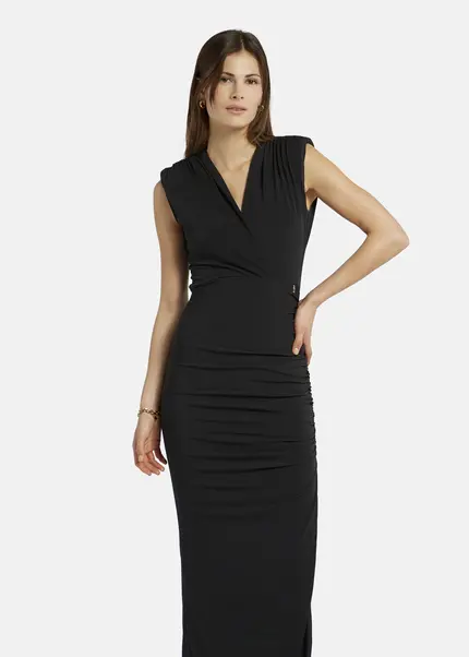 Nicowa Draped maxi dress in jersey - MICATE in BLACKarticle number NC9A1401519E-002 Discount Store für neue Produkte