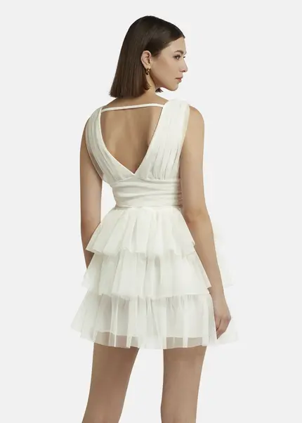 Nicowa Tulle mini dress - STELLOWA in whitearticle number NC9A1400411E-004 Kostenloser Versand international