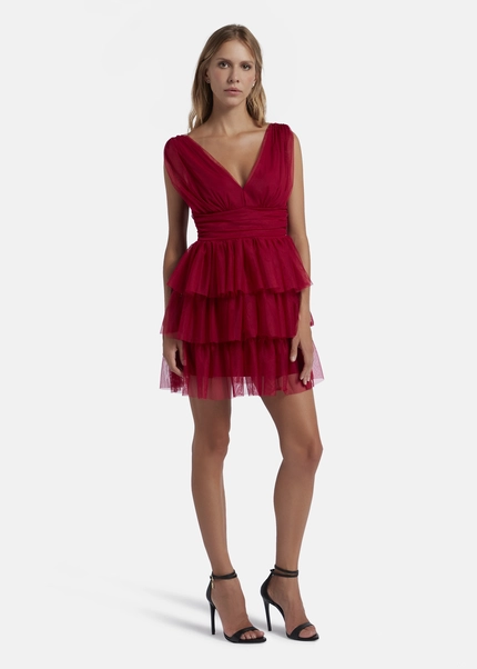 Nicowa Mini tulle dress - STELLOWA in dark berryarticle number NC8A22001014E-011 Begrenzt auf 3 Tage