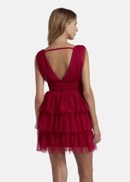 Nicowa Mini tulle dress - STELLOWA in dark berryarticle number NC8A22001014E-011 Begrenzt auf 3 Tage