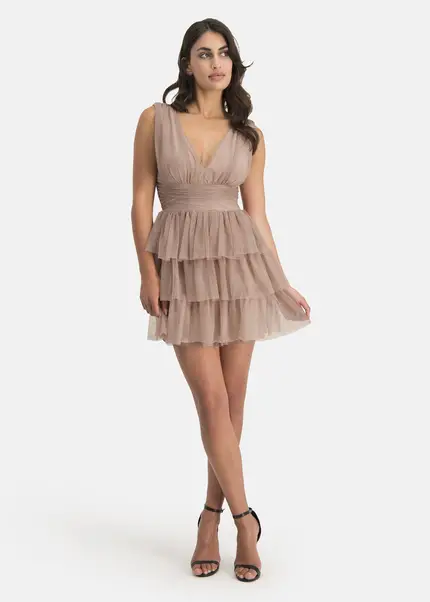Nicowa Tulle mini dress - STELLOWA in BEIGEarticle number NC7A12029032E-138 Black Friday Preise