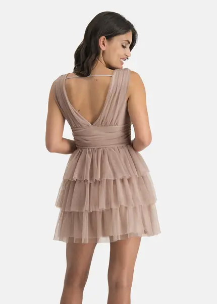 Nicowa Tulle mini dress - STELLOWA in BEIGEarticle number NC7A12029032E-138 Black Friday Preise