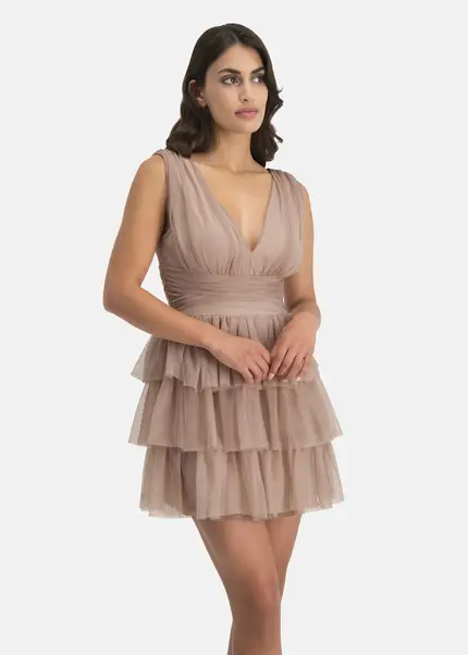 Nicowa Tulle mini dress - STELLOWA in BEIGEarticle number NC7A12029032E-138 Black Friday Preise
