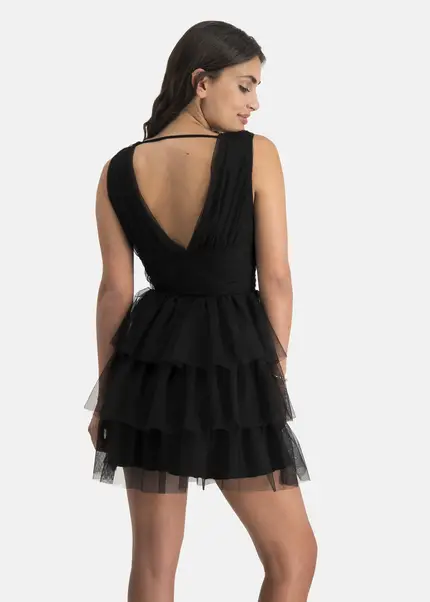 Nicowa Tulle mini dress - STELLOWA in BLACKarticle number NC7A12028019E-002 Im Verkauf