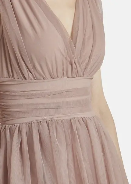 Nicowa Tulle maxi dress BALINO in BEIGEarticle number NC7A12027032E-138 zollfrei