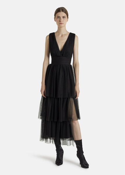 Nicowa Tulle maxi dress BALINO in BLACKarticle number NC7A12026019E-002 50% Rabatt für begrenzte Zeit