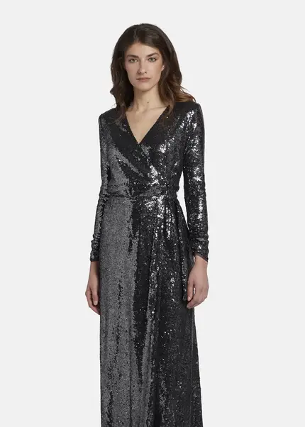 Nicowa Maxi sequin wrap dress - MILOWA in SILVERarticle number NC8A22012031E-088 Rabatte dieses Monats