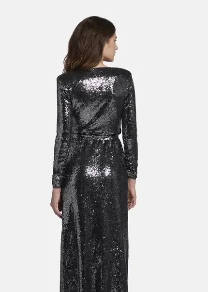 Nicowa Maxi sequin wrap dress - MILOWA in SILVERarticle number NC8A22012031E-088 Rabatte dieses Monats