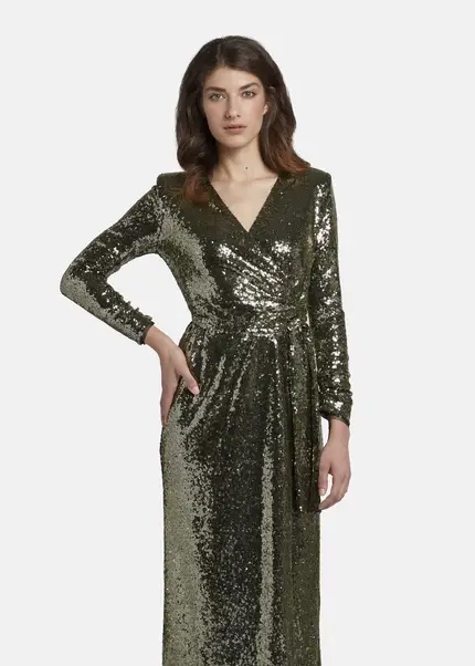 Nicowa Maxi sequin wrap dress - MILOWA in GOLDarticle number NC8A22011023E-131 2025