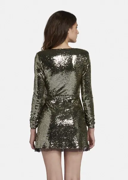 Nicowa Mini sequin wrap dress - MILOWA in GOLDarticle number NC8A22010023E-131 Online