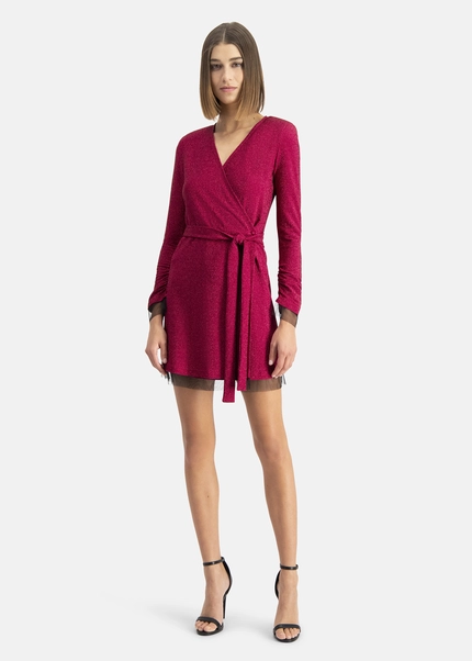 Nicowa Mini wrap dress in lamé- MILOWA in PINKarticle number NC7A24038044E-139 Auslauf