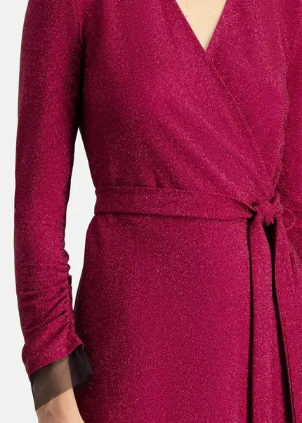 Nicowa Mini wrap dress in lamé- MILOWA in PINKarticle number NC7A24038044E-139 Auslauf