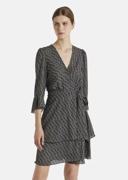 Nicowa Wrap dress with NCW monogram- NIOGRA in BLACKMONOGRAMarticle number NC7A32014019E-153 Verkauf
