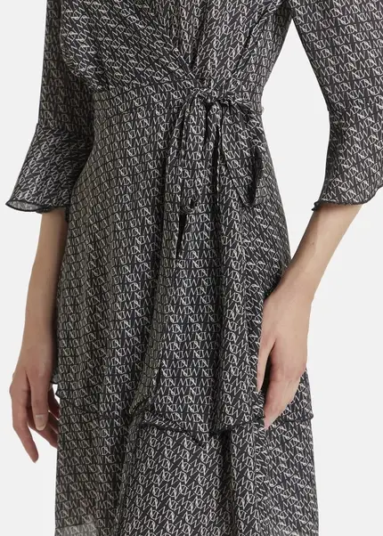Nicowa Wrap dress with NCW monogram- NIOGRA in BLACKMONOGRAMarticle number NC7A32014019E-153 Verkauf