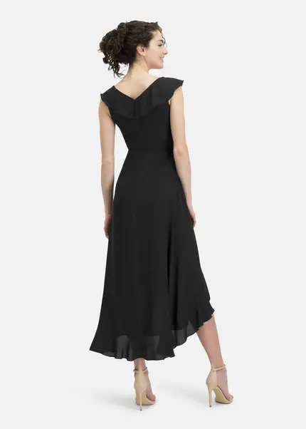 Nicowa Elegant chiffon dress with plain-coloured fabric – DINOWA in BLACKarticle number NC6A22001019E-002 Hotsell