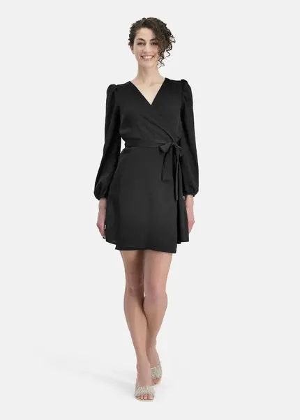 Nicowa Elegant wrap dress with plain fabric – VEROWA in BLACKarticle number NC6A24009019E-002 im Angebot