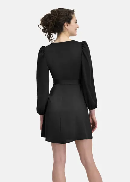 Nicowa Elegant wrap dress with plain fabric – VEROWA in BLACKarticle number NC6A24009019E-002 im Angebot