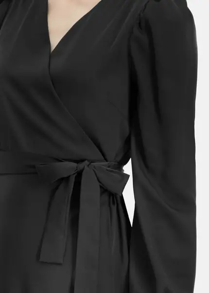 Nicowa Elegant wrap dress with plain fabric – VEROWA in BLACKarticle number NC6A24009019E-002 im Angebot