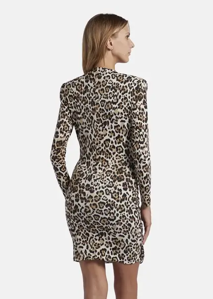 Nicowa Draped mini dress - MICIMA in BLACK LEOarticle number NC8A22008017E-151 Günstiger Verkauf