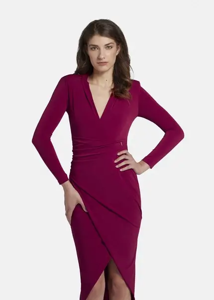 Nicowa Draped midi dress - MICIMA in dark berryarticle number NC8A22003034E-011 Kostenloser Versand
