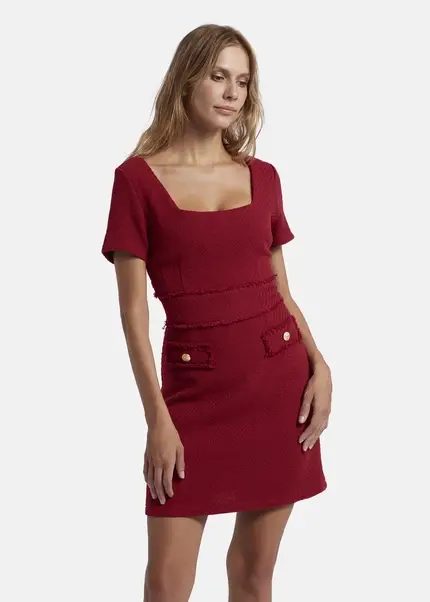 Nicowa Sheath bouclé dress VANTREA in dark berryarticle number NC8A22504034E-011 Flash Sale