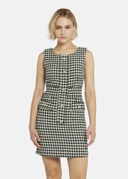 Nicowa Short bouclé dress CHIMORA in BLACK MULTICOLORarticle number NC8A22503019E-002 Preisnachlass