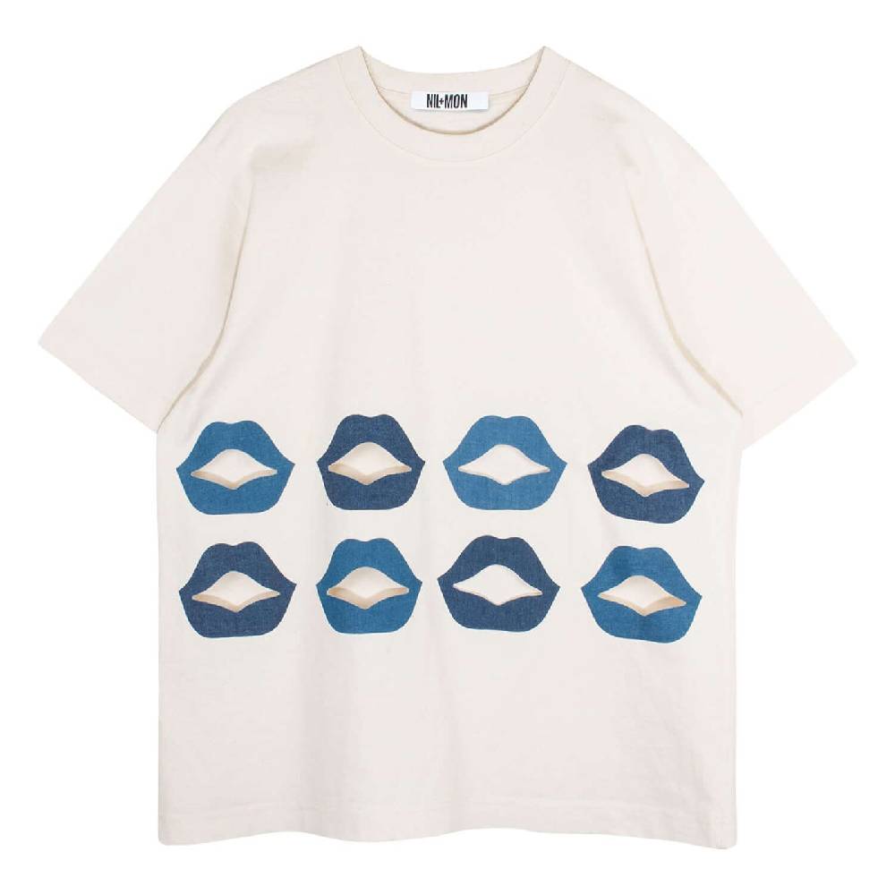 NIL+MON Oversize Tee "Denim Lips" Schlussverkauf