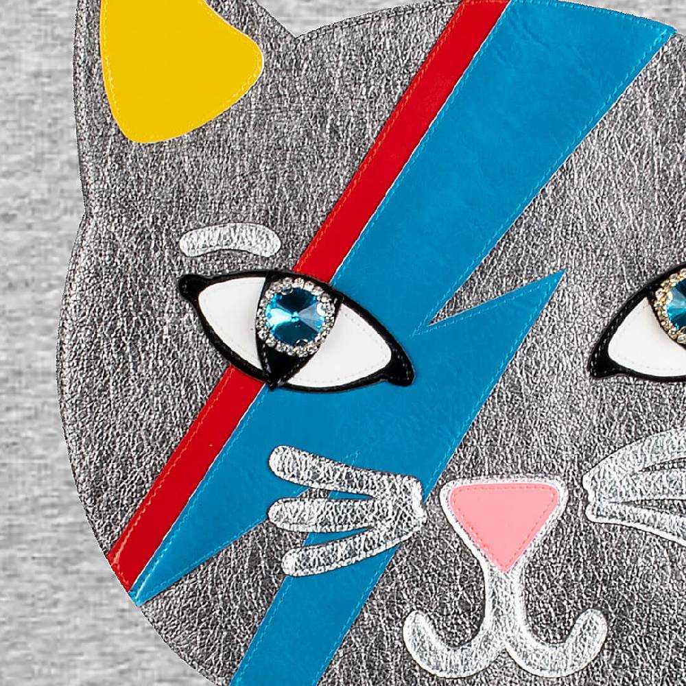 NIL+MON Sweatshirt "Chic Cat Silver" Speichern exportieren