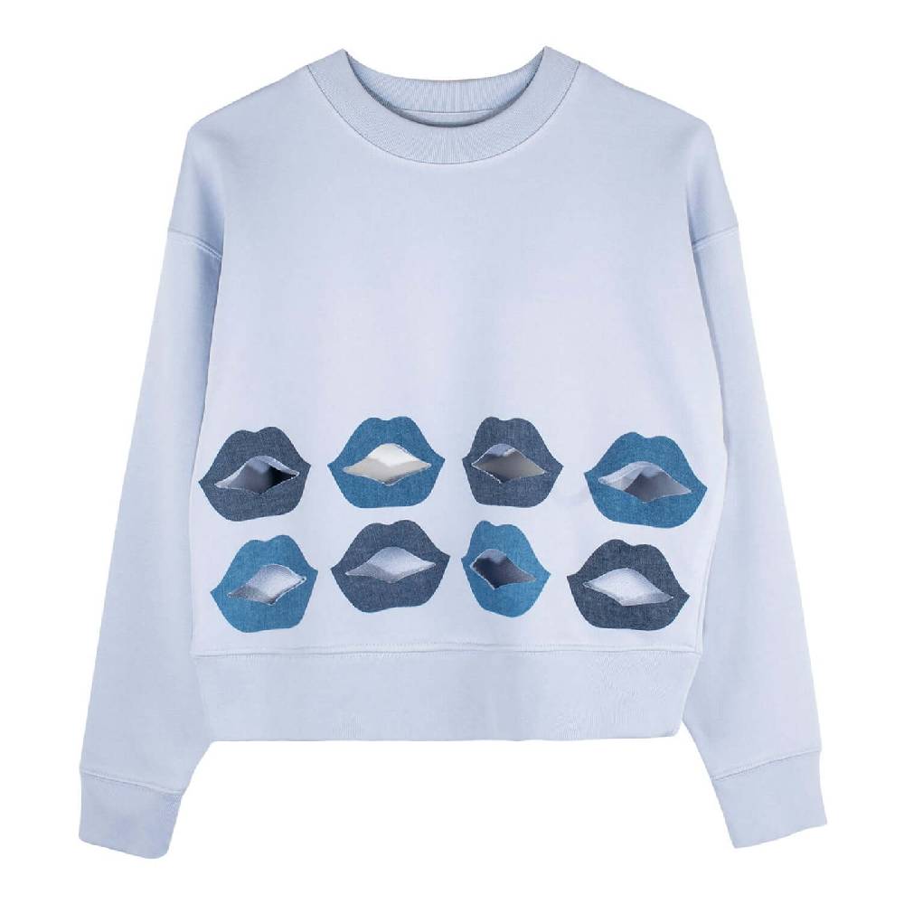 NIL+MON Crop Sweatshirt "Denim Lips" Kauf eins, bekomm eins gratis