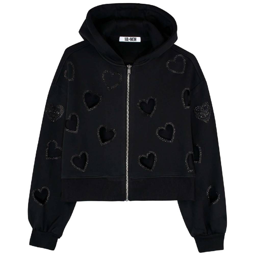 NIL+MON Crop Zip Hoodie "Flying Hearts" Verkauf