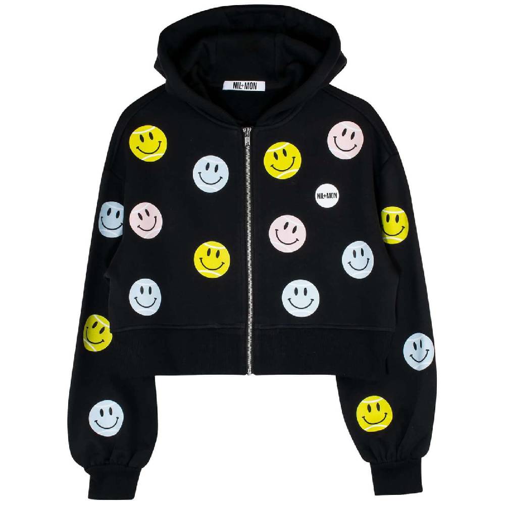 NIL+MON Crop Zip Hoodie "T-Ball" Sonderangebote