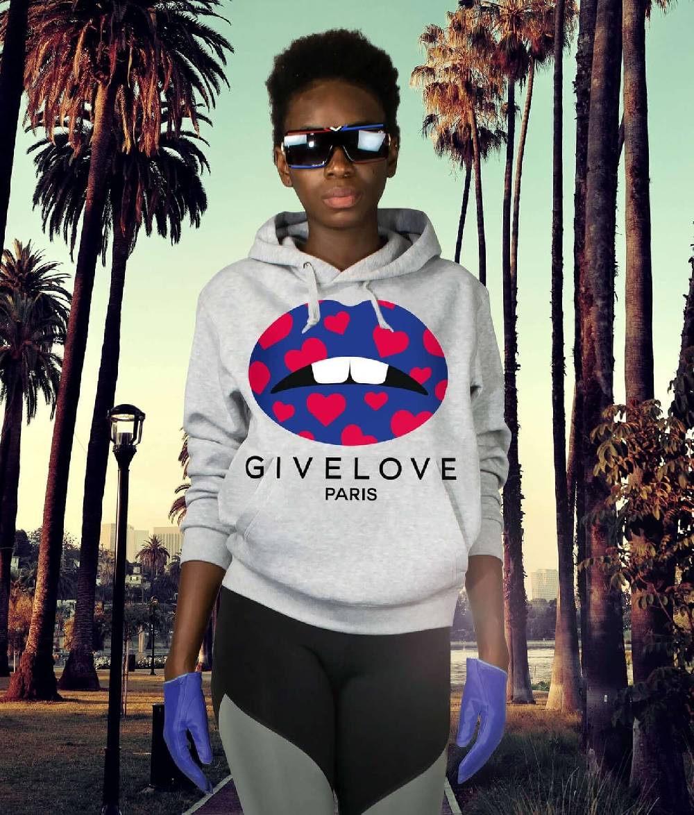 NIL+MON Hoodie "TZ Givelove Blue" Kostenloser Versand
