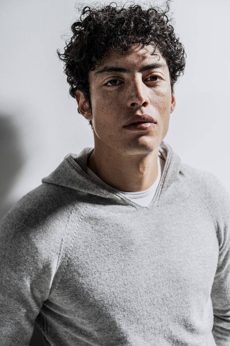 Phil Petter Kapuzen-Pullover aus Cashmerino, 3D Knit Fabrik Onlineshop