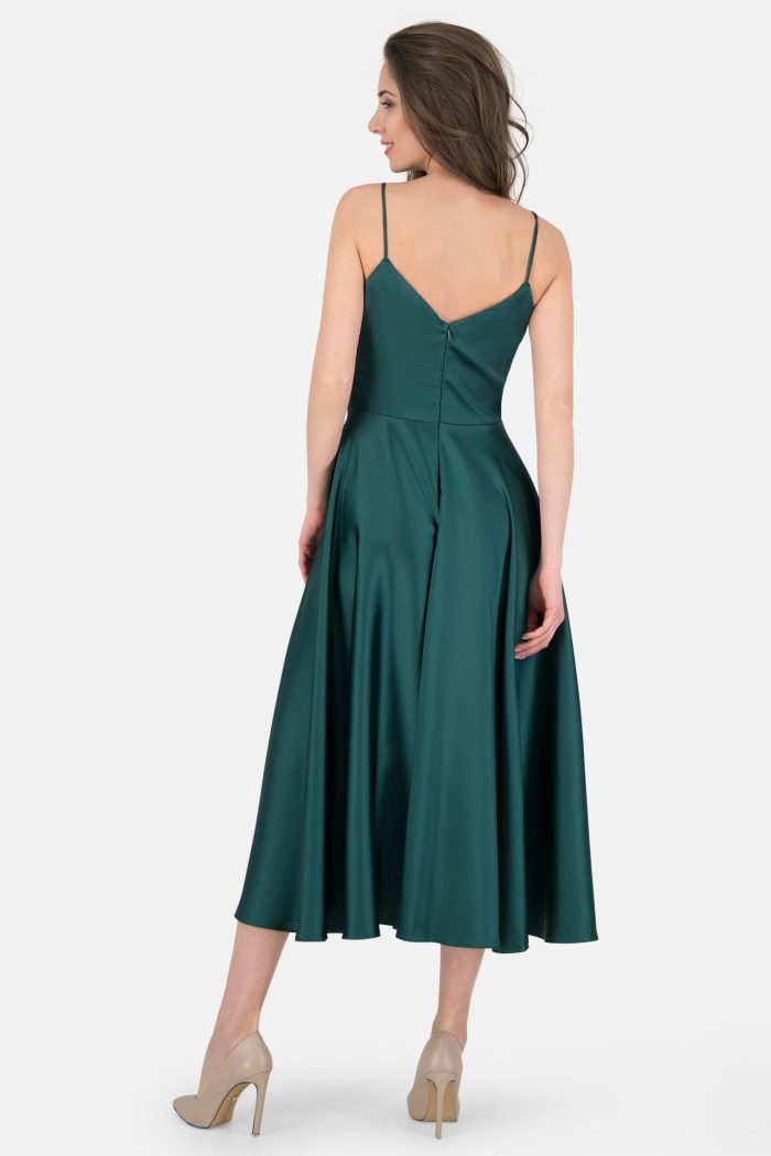 Prestije Spaghetti Kleid drapiert mit Beinschlitz Schlussverkauf