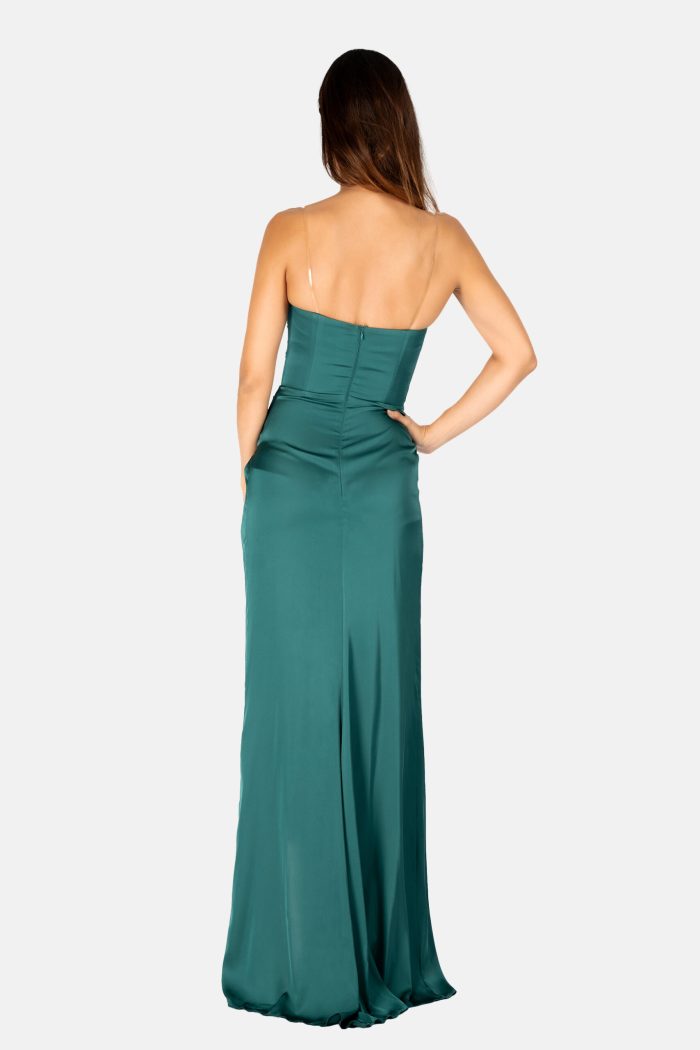 Prestije Maxikleid Satin mit Beinschlitz Günstiger Verkauf